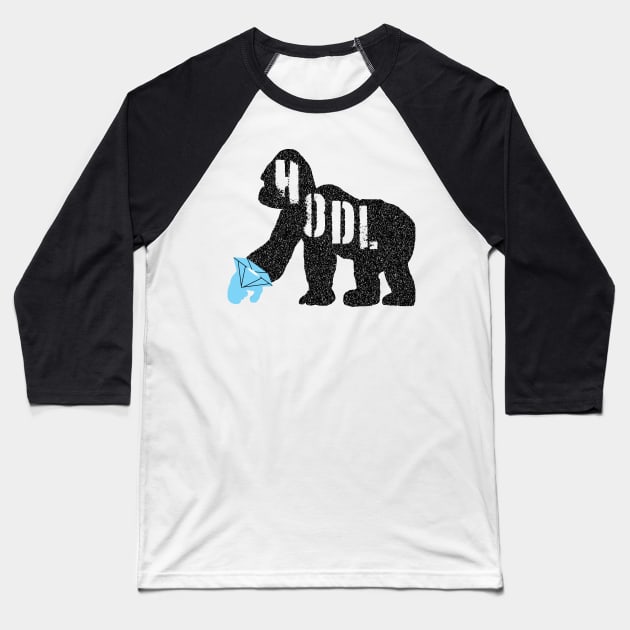 Diamond Hand HODLE Ape Baseball T-Shirt by pelagio